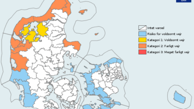 بعد مرور عامين على آخر عاصفة، DMI تحذر من حدوث عواصف بقوة الأعاصير في الدنمارك. تعرف على المناطق التي ستشملها العاصفة وابقى على اطلاع بأخبا